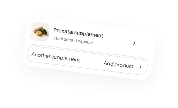 Prenatal supplement, usual dose one capsule