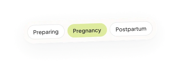 Stage chips: Preparing, Pregnancy, Postpartum