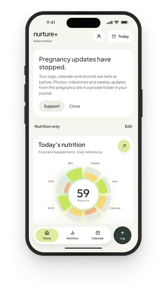 Home afterwards: pregnancy updates have stopped, nutrition only