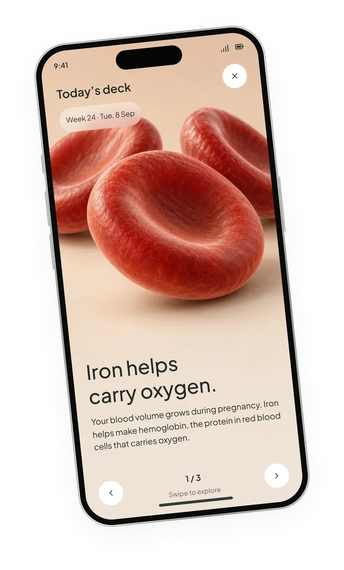 Today’s deck, card 1 of 3: iron helps carry oxygen