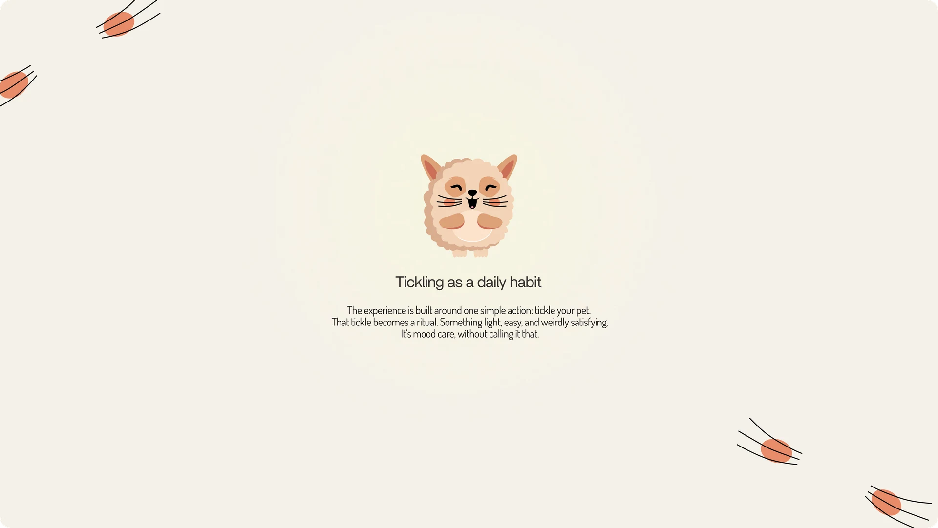 Tickle pet beneath the heading Tickling as a daily habit